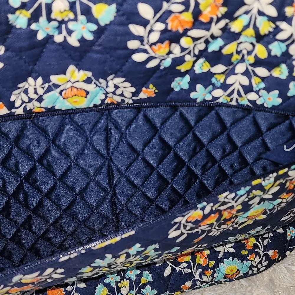 Vera Bradley Navy and Floral Crossbody  Laptop Bag